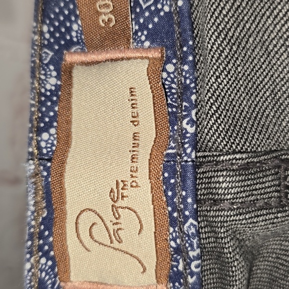 Paige Jeans Melrose Classic Rise Black Denim Stretch Straight Leg Womens Size 30 - Picture 11 of 16